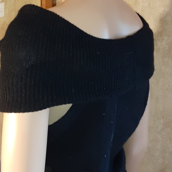 Silk and Cashmere Sweater Top With quality WIDE  Shoulder Drape by CARMEN MARC - Picture 5 of 5